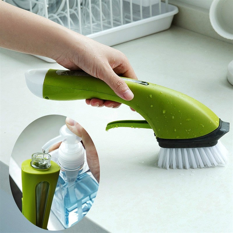 ScrubEase | Versatile Cleaning Brush with Built-in Liquid Dispenser for Kitchen and Bathroom