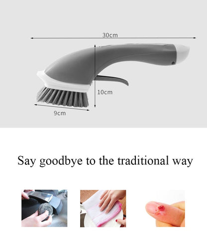 ScrubEase | Versatile Cleaning Brush with Built-in Liquid Dispenser for Kitchen and Bathroom