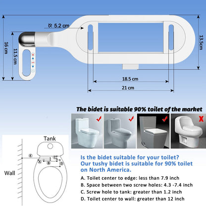 CleanJet | Slim Adjustable Water Bidet - Compact, Eco-Friendly, Effortless Installation