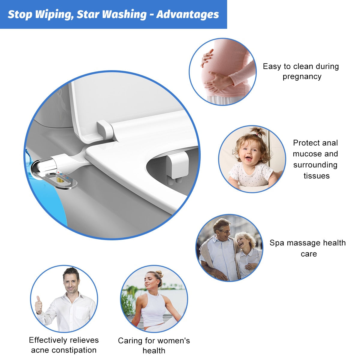 CleanJet | Slim Adjustable Water Bidet - Compact, Eco-Friendly, Effortless Installation