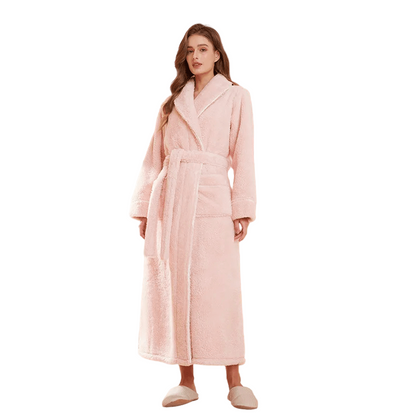 Cozy Fleece Robe with Adjustable Tie Belt