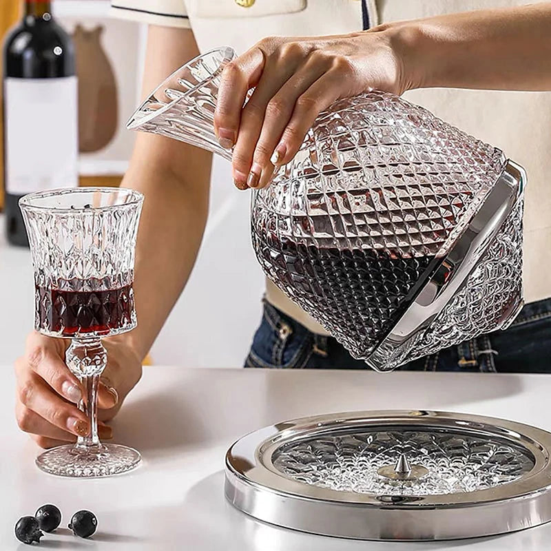 Stylish Rotating Crystal Decanter