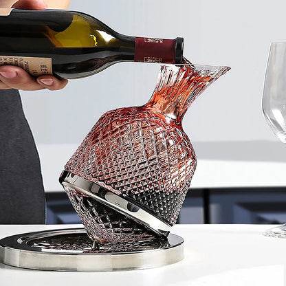 Stylish Rotating Crystal Decanter