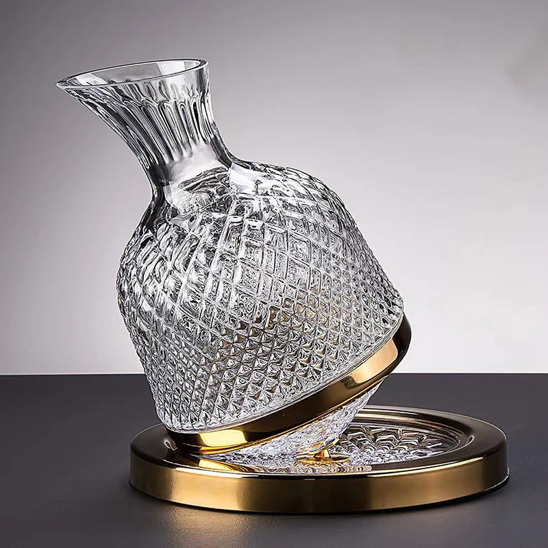 Stylish Rotating Crystal Decanter