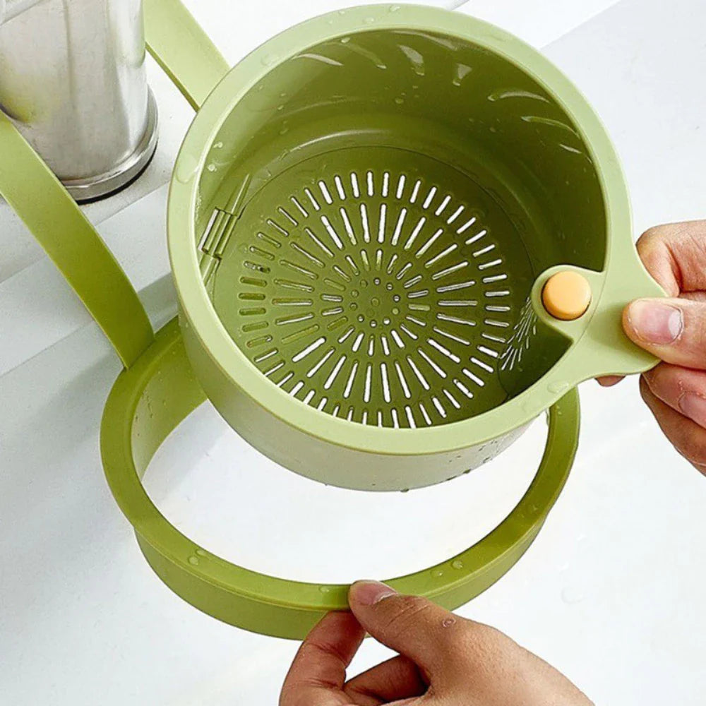 Dual-Function Hanging Sink Strainer with Easy Click Opening