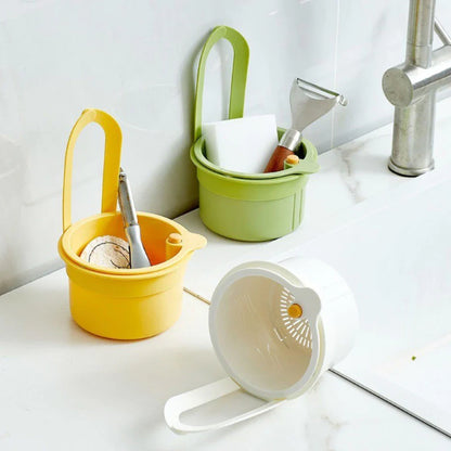 Dual-Function Hanging Sink Strainer with Easy Click Opening