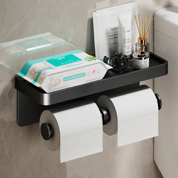 RollRack | Versatile Wall-Mounted Toilet Paper Holder - Bathroom Organizer