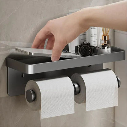 RollRack | Versatile Wall-Mounted Toilet Paper Holder - Bathroom Organizer