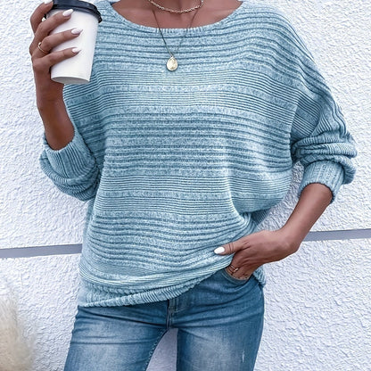 Sophie | Long Sleeve Round Neck Sweater in Solid Color