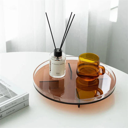 PrismTray | Vibrant Round Acrylic Storage Tray for Bathroom, Vanity, and Home Organization