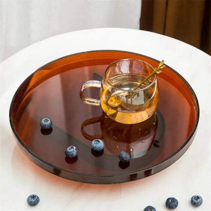 PrismTray | Vibrant Round Acrylic Storage Tray for Bathroom, Vanity, and Home Organization