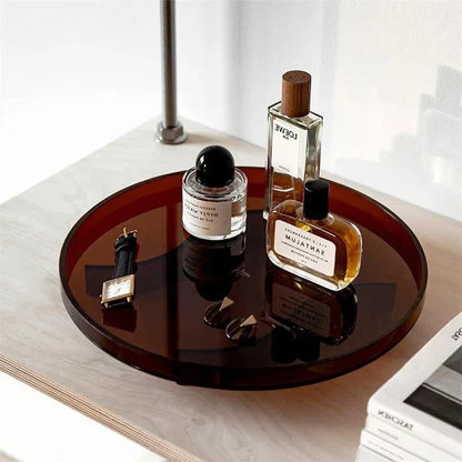 PrismTray | Vibrant Round Acrylic Storage Tray for Bathroom, Vanity, and Home Organization