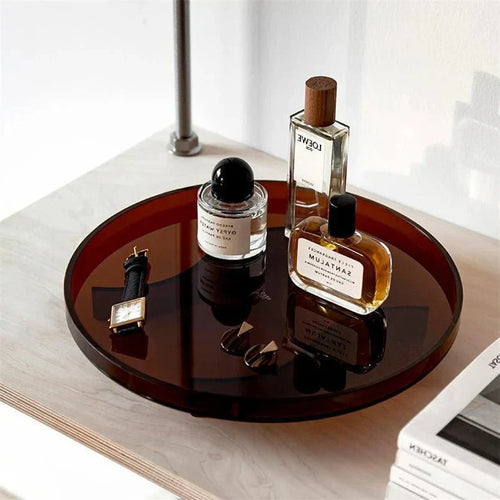 PrismTray | Vibrant Round Acrylic Storage Tray for Bathroom, Vanity, and Home Organization
