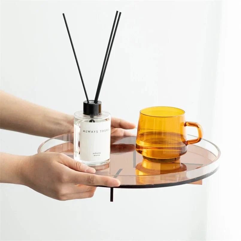 PrismTray | Vibrant Round Acrylic Storage Tray for Bathroom, Vanity, and Home Organization