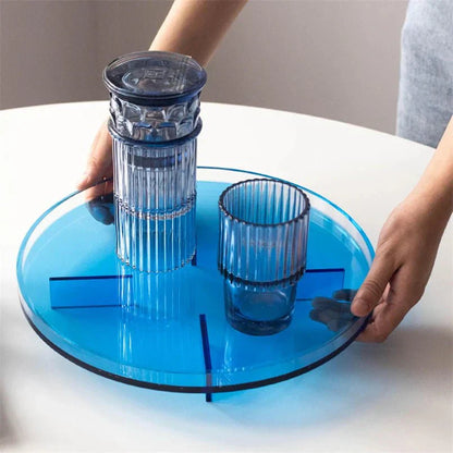 PrismTray | Vibrant Round Acrylic Storage Tray for Bathroom, Vanity, and Home Organization