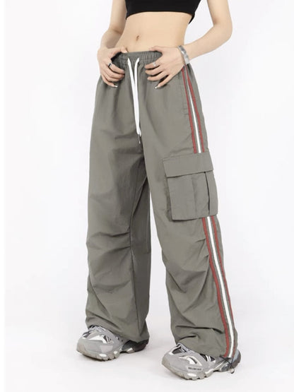 Chic Cargo Pants with Adjustable Drawstring and Ample Pocket Space