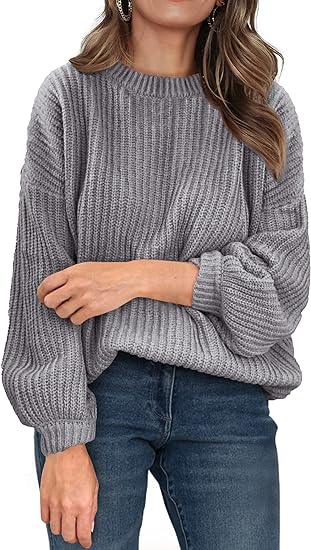 Ribbed V-Neck Knit Sweater