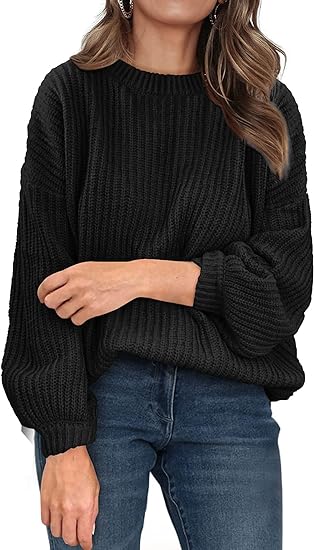 Ribbed V-Neck Knit Sweater