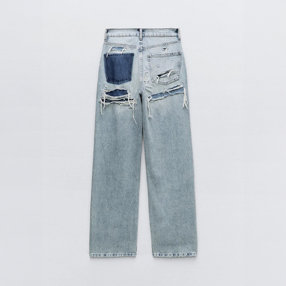 Livia - Retro-Inspired Distressed Denim